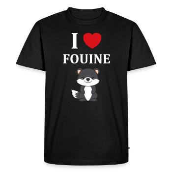 Humour petite fouine - T-shirt Premium bio Homme - noir - Devant - Nico (187cm)