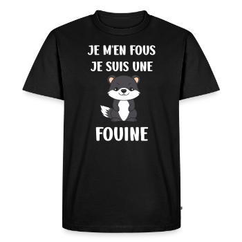 Humour petite fouine - T-shirt Premium bio Homme - noir - Devant - Nico (187cm)