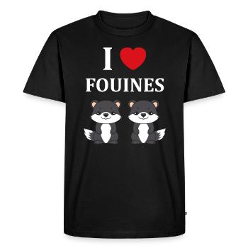 Humour petite fouine - T-shirt Premium bio Homme - noir - Devant - Nico (187cm)