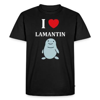 Drôle bébé minimaliste simple petit lamantin - T-shirt Premium bio Homme - noir - Devant - Nico (187cm)