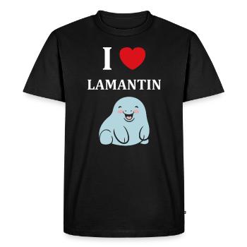 Drôle bébé minimaliste simple petit lamantin - T-shirt Premium bio Homme - noir - Devant - Nico (187cm)