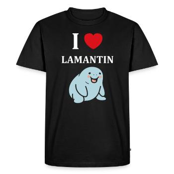 Drôle bébé minimaliste simple petit lamantin - T-shirt Premium bio Homme - noir - Devant - Nico (187cm)