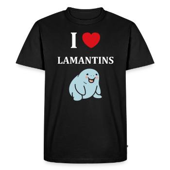 Drôle bébé minimaliste simple petit lamantin - T-shirt Premium bio Homme - noir - Devant - Nico (187cm)
