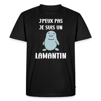 Drôle bébé minimaliste simple petit lamantin - T-shirt Premium bio Homme - noir - Devant - Nico (187cm)