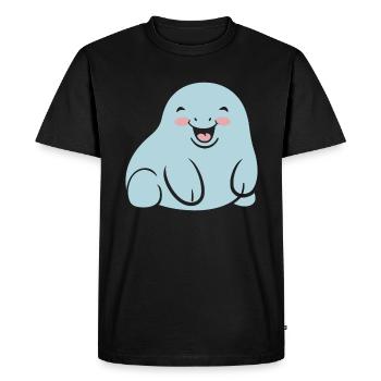 Drôle bébé minimaliste simple petit lamantin - T-shirt Premium bio Homme - noir - Devant - Nico (187cm)