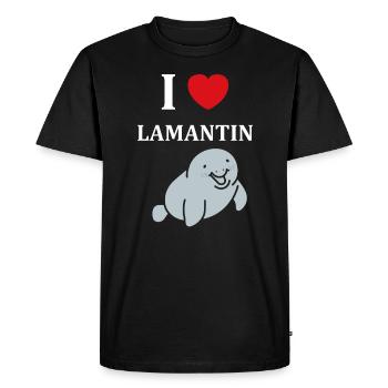 Drôle bébé minimaliste simple petit lamantin - T-shirt Premium bio Homme - noir - Devant - Nico (187cm)