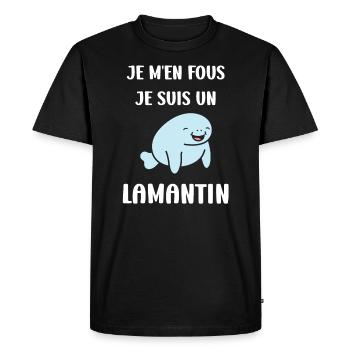 Drôle bébé minimaliste simple petit lamantin - T-shirt Premium bio Homme - noir - Devant - Nico (187cm)
