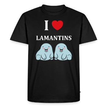 Drôle bébé minimaliste simple petit lamantin - T-shirt Premium bio Homme - noir - Devant - Nico (187cm)