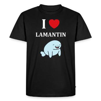 Drôle bébé minimaliste simple petit lamantin - T-shirt Premium bio Homme - noir - Devant - Nico (187cm)