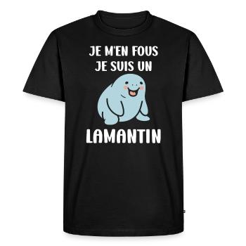 Drôle bébé minimaliste simple petit lamantin - T-shirt Premium bio Homme - noir - Devant - Nico (187cm)