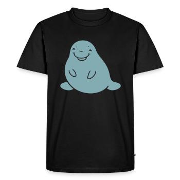 Drôle bébé minimaliste simple petit lamantin - T-shirt Premium bio Homme - noir - Devant - Nico (187cm)