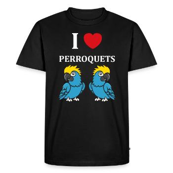 Humour petit perroquet - T-shirt Premium bio Homme - noir - Devant - Nico (187cm)