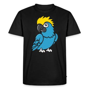 Humour petit perroquet - T-shirt Premium bio Homme - noir - Devant - Nico (187cm)