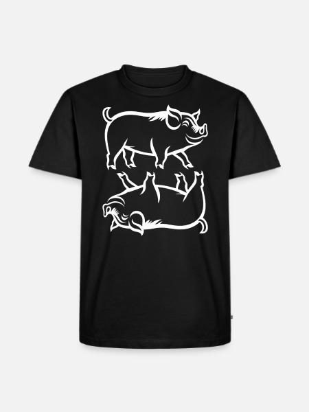Humor Little Boar - Men's Premium Organic T-Shirt - black