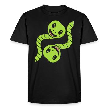 Humour petit serpent - T-shirt Premium bio Homme - noir - Devant - Nico (187cm)