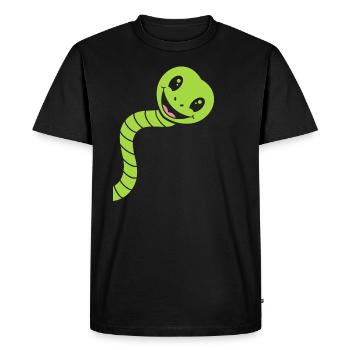 Humour petit serpent - T-shirt Premium bio Homme - noir - Devant - Nico (187cm)