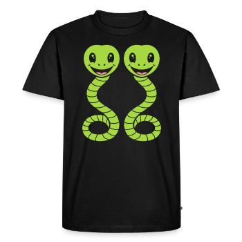Humour petit serpent - T-shirt Premium bio Homme - noir - Devant - Nico (187cm)