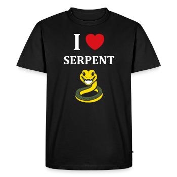 Humour petit serpent - T-shirt Premium bio Homme - noir - Devant - Nico (187cm)