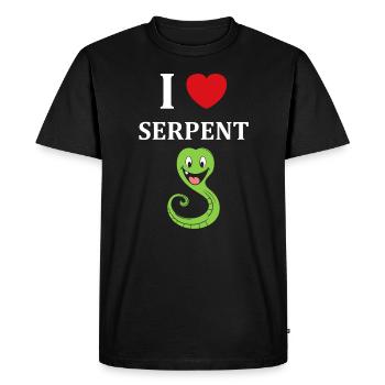Humour petit serpent - T-shirt Premium bio Homme - noir - Devant - Nico (187cm)