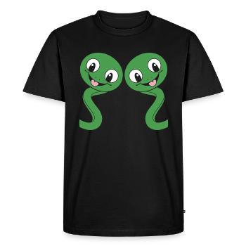 Humour petit serpent - T-shirt Premium bio Homme - noir - Devant - Nico (187cm)