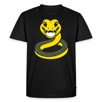 Humour petit serpent - T-shirt Premium bio Homme - noir - Devant - Nico (187cm)