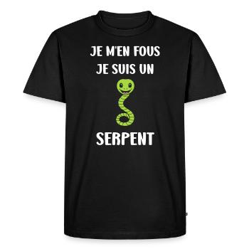 Humour petit serpent - T-shirt Premium bio Homme - noir - Devant - Nico (187cm)