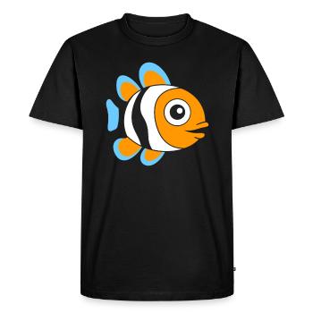 Humour petit poisson clown - T-shirt Premium bio Homme - noir - Devant - Nico (187cm)