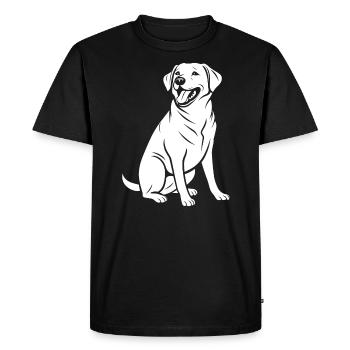 Small dog humor labrador - Men's Premium Organic T-Shirt - black - Front - Nico (187cm)