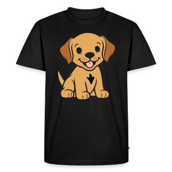 Small dog humor labrador - Men's Premium Organic T-Shirt - black - Front - Nico (187cm)
