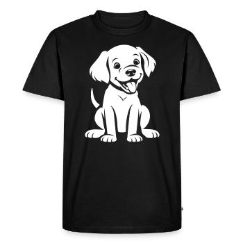Small dog humor labrador - Men's Premium Organic T-Shirt - black - Front - Nico (187cm)