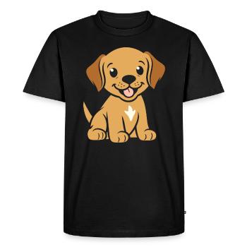 Small dog humor labrador - Men's Premium Organic T-Shirt - black - Front - Nico (187cm)