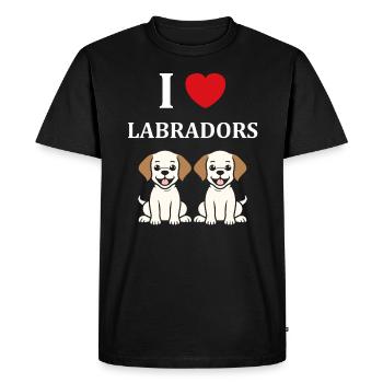 Petit chien humour labrador - T-shirt Premium bio Homme - noir - Devant - Nico (187cm)