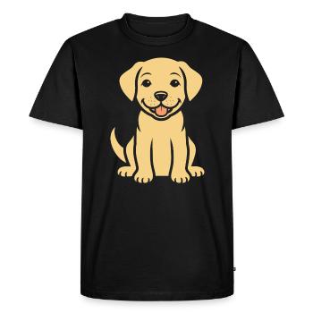 Small dog humor labrador - Men's Premium Organic T-Shirt - black - Front - Nico (187cm)