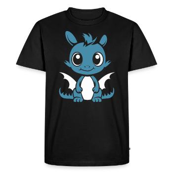 Bébé dragon - T-shirt Premium bio Homme - noir - Devant - Nico (187cm)