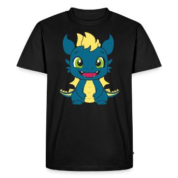 Bébé dragon - T-shirt Premium bio Homme - noir - Devant - Nico (187cm)