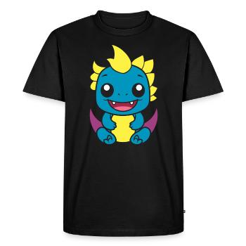 Bébé dragon - T-shirt Premium bio Homme - noir - Devant - Nico (187cm)