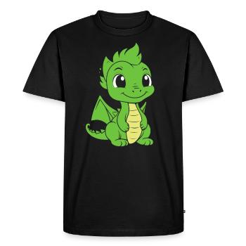 Bébé dragon - T-shirt Premium bio Homme - noir - Devant - Nico (187cm)