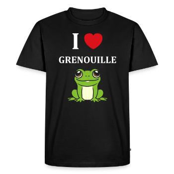 Petite grenouille - T-shirt Premium bio Homme - noir - Devant - Nico (187cm)