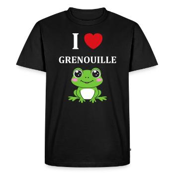 Petite grenouille - T-shirt Premium bio Homme - noir - Devant - Nico (187cm)