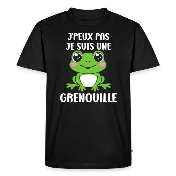 Petite grenouille - T-shirt Premium bio Homme - noir - Devant - Nico (187cm)
