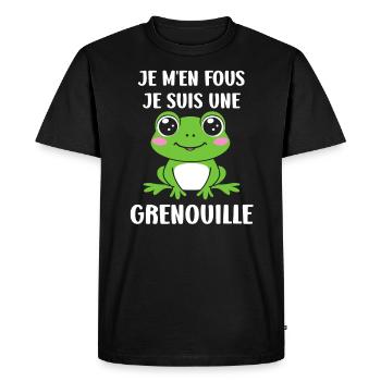 Petite grenouille - T-shirt Premium bio Homme - noir - Devant - Nico (187cm)