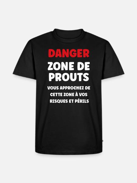 Danger zone de prout - T-shirt Premium bio Homme - noir