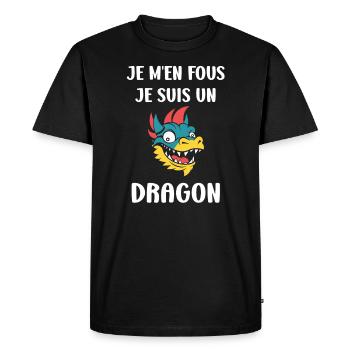 Bébé dragon - T-shirt Premium bio Homme - noir - Devant - Nico (187cm)