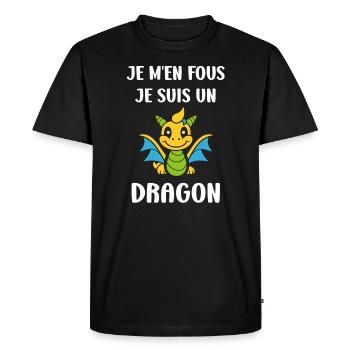 Bébé dragon - T-shirt Premium bio Homme - noir - Devant - Nico (187cm)