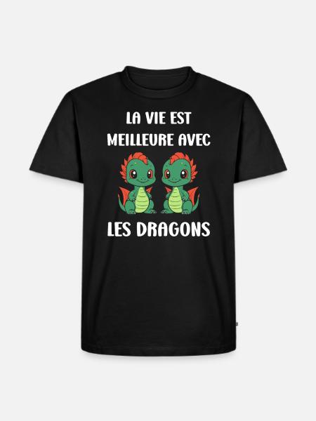 Bébé dragon - T-shirt Premium bio Homme - noir
