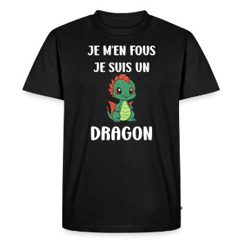 Bébé dragon - T-shirt Premium bio Homme - noir - Devant - Nico (187cm)