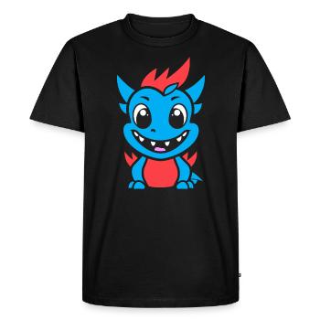 Bébé dragon - T-shirt Premium bio Homme - noir - Devant - Nico (187cm)