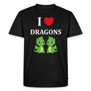 Bébé dragon - T-shirt Premium bio Homme - noir - Devant - Nico (187cm)