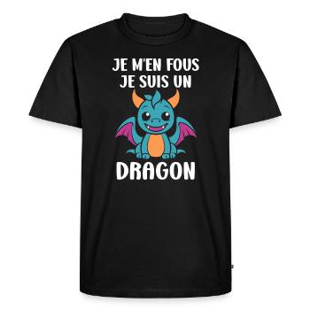 Bébé dragon - T-shirt Premium bio Homme - noir - Devant - Nico (187cm)