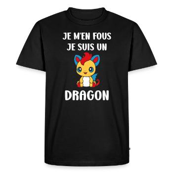 Bébé dragon - T-shirt Premium bio Homme - noir - Devant - Nico (187cm)